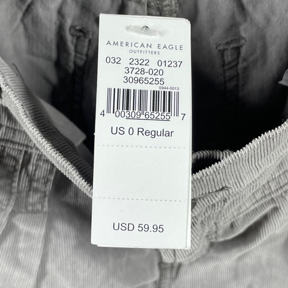 NEW American Eagle Outfitters Pants Womens 0 gray corduroy straight taper casual - Picture 5 of 10